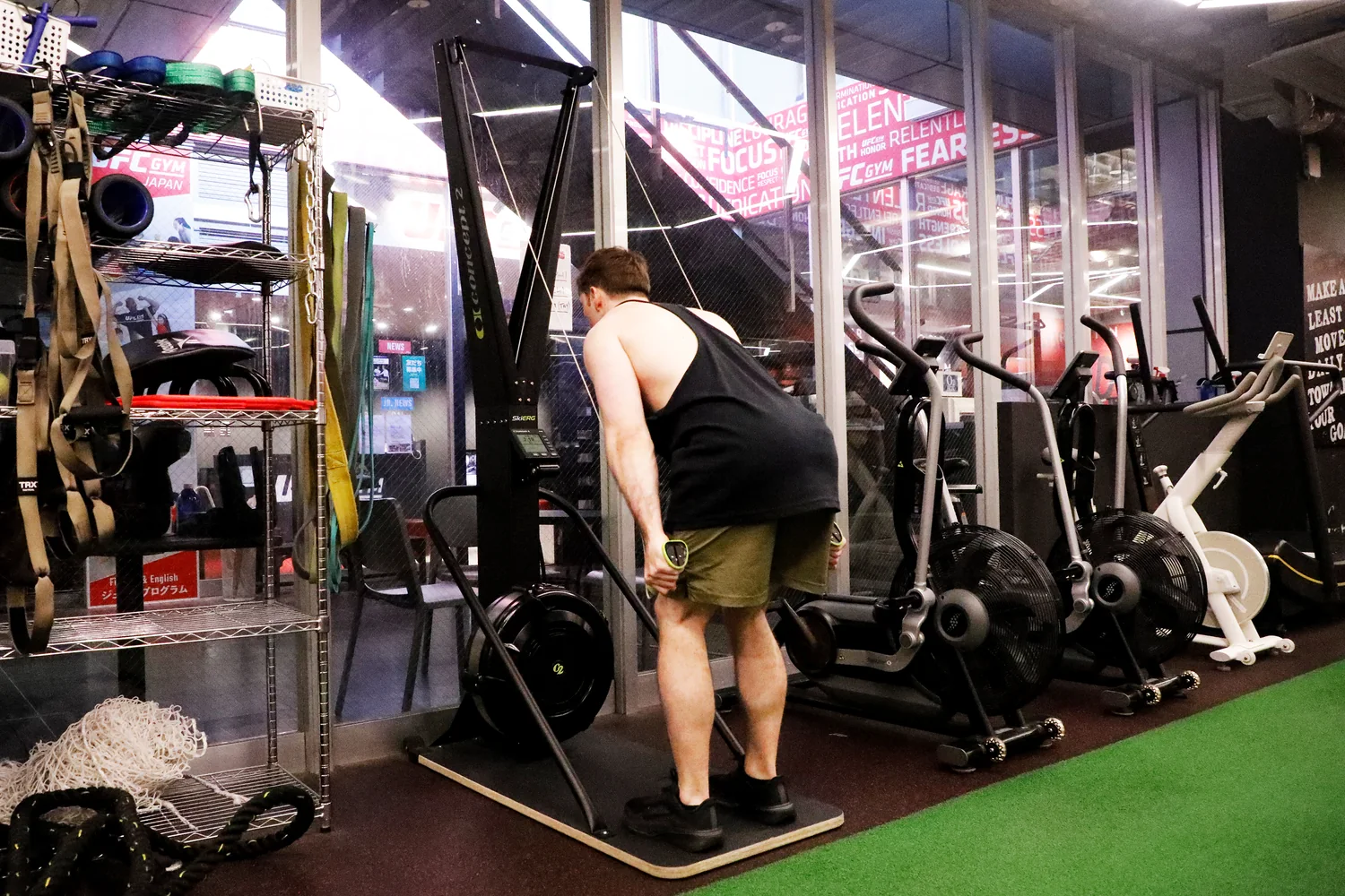 SkiErg training at UFC Gym Yoga